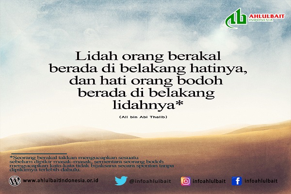  Kata kata  Mutiara  Imam Ali  Antara Lidah dan Hati 